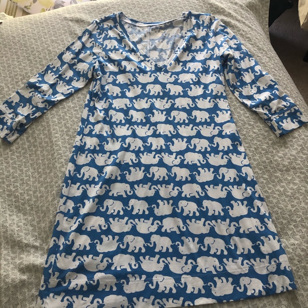 Lilly Pulitzer 3/4 dress blue elephant print sz xl